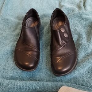 Aetrex Karin Monk Strap Black Women's Loafers Sz 9-9.5; Uk 7-7.5